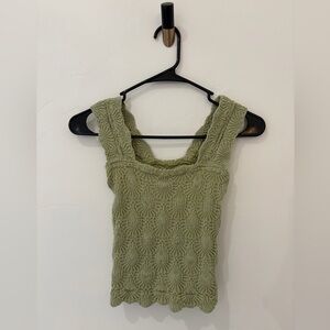 Intimately Free People Textured Seamless Tank Top Sage Green Boho Cami
